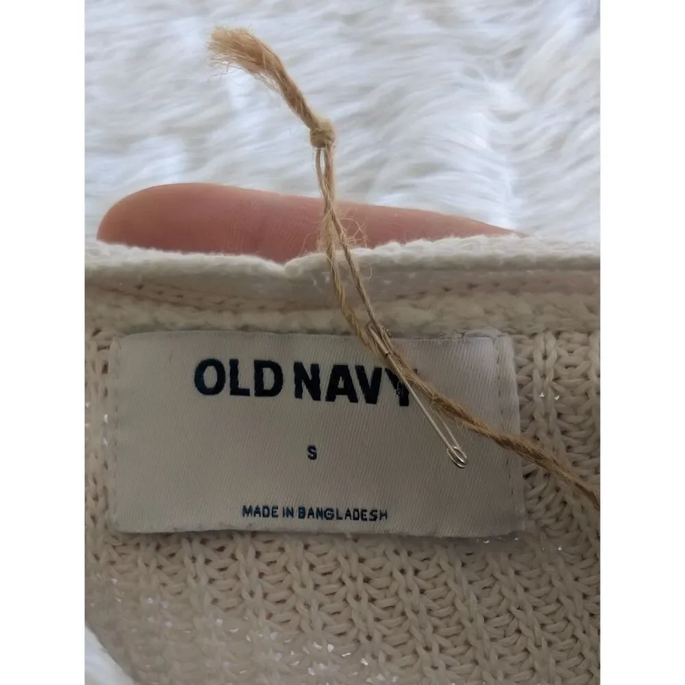 Old Navy White Tunic Long Pullover Sweater, Size Small